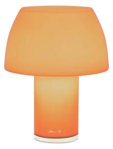 Nemo Lampa de masă reîncărcabilă LED Lorosae, portocaliu, sticlă, IP54, USB, reglabil, Portocaliu, Sticlă