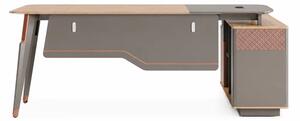 Birou managerial Monarch B1816B, cu dulap fix atasat - H2000×L1800×l1600mm
