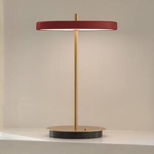 UMAGE Lampa de masă cu baterie LED Asteria Move roșu rubiniu/alamă 31 cm, reglabil, Auriu / Alamă, Camera de zi / sufragerie, Metal, Design