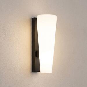 Lucande Lampa de perete pentru exterior cu LED Jovra, negru, înălțime 32 cm, Alb, Sticlă, Modern