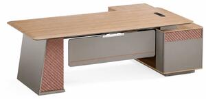Birou managerial Monarch B2218A cu dulap lateral fix - H750 x L2200 x l1800 mm