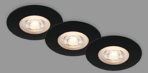 Briloner Kulana proiector încastrat LED negru set de 3 IP65, Negru, Camera de zi / sufragerie, Plastic, Modern