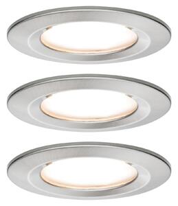 Paulmann Nova lampă LED încastrată 3x rigidă, fier, Metalic, Camera de zi / sufragerie, Metal, Modern, Corpuri de iluminat încastrate rotunde
