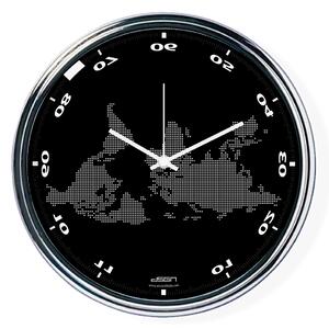 Ceas invers cu o hartă mondială 2 - negru, diametru 32 cm | DSGN