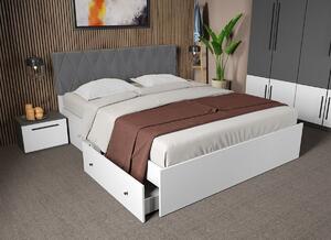 Set dormitor Gri Antracit cu Alb fara comoda - Sidney - C60