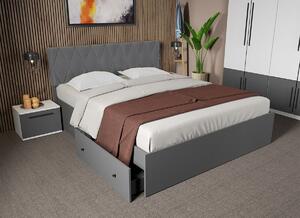 Set dormitor Gri cu Flagstaff Oak fara comoda- Sidney - C48