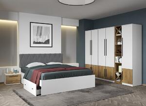 Set dormitor Alb cu Flagstaff Oak fara comoda - Sidney - C40
