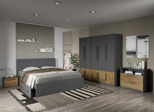Set dormitor complet Gri cu Flagstaff Oak - Sidney - C45