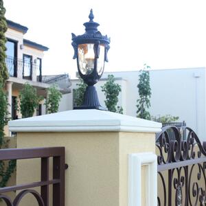 Elstead Lampă cu soclu Philadelphia, bronz/chihlimbar, 54 cm, IP43, Bej, Sticlă, Casă de țară / Rustic