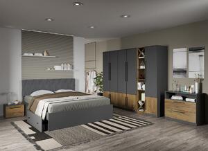 Set dormitor complet Gri cu Flagstaff Oak - Sidney - C47