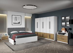 Set dormitor complet Alb cu Flagstaff Oak - Sidney - C53