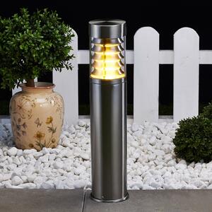 Lindby Lampă cu soclu Enja, 50 cm, oțel inoxidabil, IP44, E27, reglabil, Metalic, Oțel inoxidabil, Modern