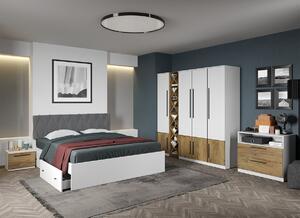 Set dormitor complet Alb cu Flagstaff Oak - Sidney - C23