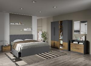 Set dormitor complet Gri cu Flagstaff Oak - Sidney - C15