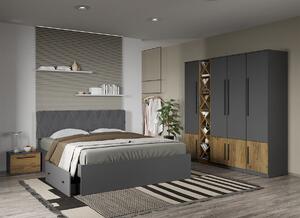 Set dormitor Gri cu Flagstaff Oak fara comoda - Sidney - C32