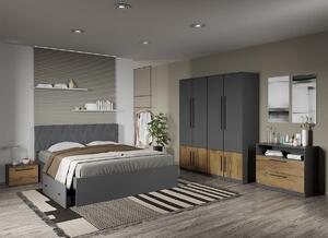 Set dormitor complet Gri cu Flagstaff Oak - Sidney - C29