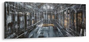 Tablou cu u interiorul clădirii vechi (120x50 cm)