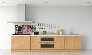 Panou de bucătărie graffiti colorat