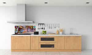 Panou de bucătărie graffiti colorat