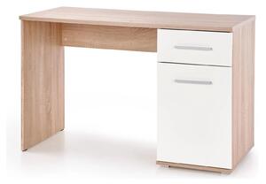 Birou LIMA B1, stejar sonoma/alb, PAL melaminat, 120x55x77 cm