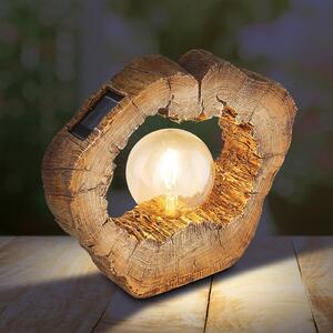 Trunchi copac LED solar 36516, aspect lemn, cu bec