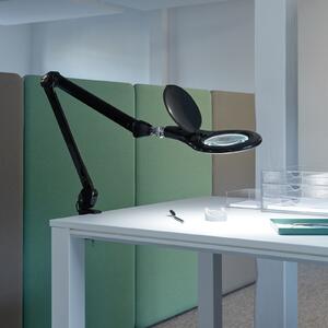 Lampă cu clemă de mărire cu LED MAULmakro, negru, înălțime 50 cm