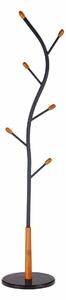 Cuier pom W45, negru, otel/lemn, 38x186 cm