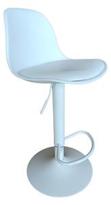 Scaun bar Louser inaltime ajustabila alb cu perna baza metalica alba 44x46x114 cm