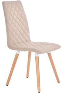 Scaun sufragerie K282, bej/stejar, stofa clasica/lemn, 44x56x93 cm