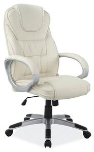 Scaun de birou Q-031, bej, piele ecologica, 64x48x112/120 cm