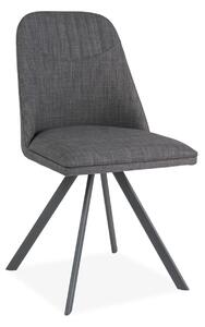 Scaun tapitat Milton, gri, stofa clasica/metal, 46X45X88 cm