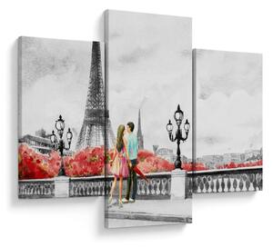 Tablou îndrăgostiții în Paris (90x60 cm)