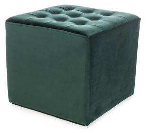 Taburet LORI, stofa catifelata verde, 39x39x34 cm