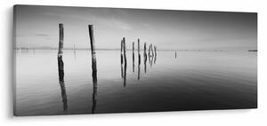 Tablou cu nivelul de lac alb negru (120x50 cm)