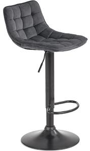 Scaun bar H95, gri/gri inchis, stofa/otel, 43x44x84/106 cm