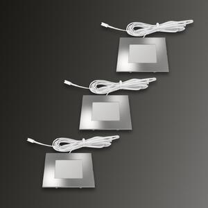 Lampă încastrată pătrată FQ 68-LED set 3x alb cald