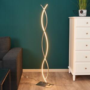 Lindby Bobi lampă LED cu picior arcuită, Metalic, Camera de zi / sufragerie, Aluminiu, Modern