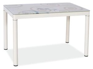 Masa DAMAR, gri/crem, sticla securizata/metal, 80x60x75 cm