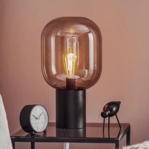 Lampă masă Brooklyn, abajur sticlă gri fum, 44 cm
