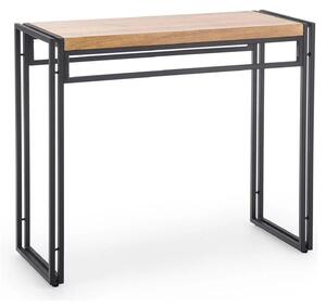 Consola BOLIVAR KN1, stejar auriu/negru, 90x35x76 cm