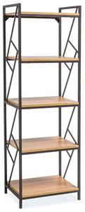 Etajera TABLO R5, stejar/maro inchis, PAL laminat/metal, 60x40x180 cm
