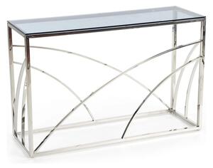 Consola KN5, negru fumuriu/crom, sticla securizata/otel, 120x40x78 cm