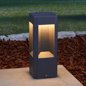 Lucande lampă cu soclu Annika, antracit, metal, 30 cm, Negru, Metal, Modern