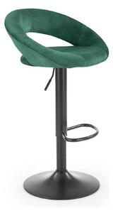 Scaun bar H102, verde inchis/negru, stofa catifelata/otel, 53x48x100 c