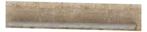 Polita Bari, stejar nisip/gri, PAL laminat, 140x22x28 cm
