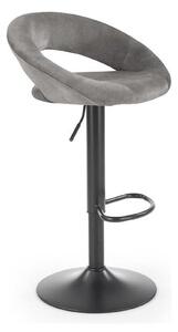 Scaun bar H102, gri - Bluvel14/negru, stofa catifelata/otel, 53x48x78/