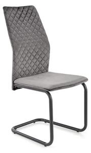 Scaun K444, gri/negru, stofa catifelata/metal, 44x54x97 cm