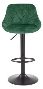 Scaun bar H101, verde inchis/negru, stofa catifelata/metal, 47x45x84/1