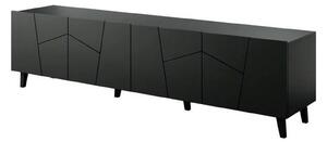 Comoda TV ETNA, negru, PAL laminat, 200x42x52 cm