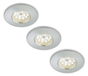 Set 3 Nikas proiectoare LED încastrate IP44 alu
